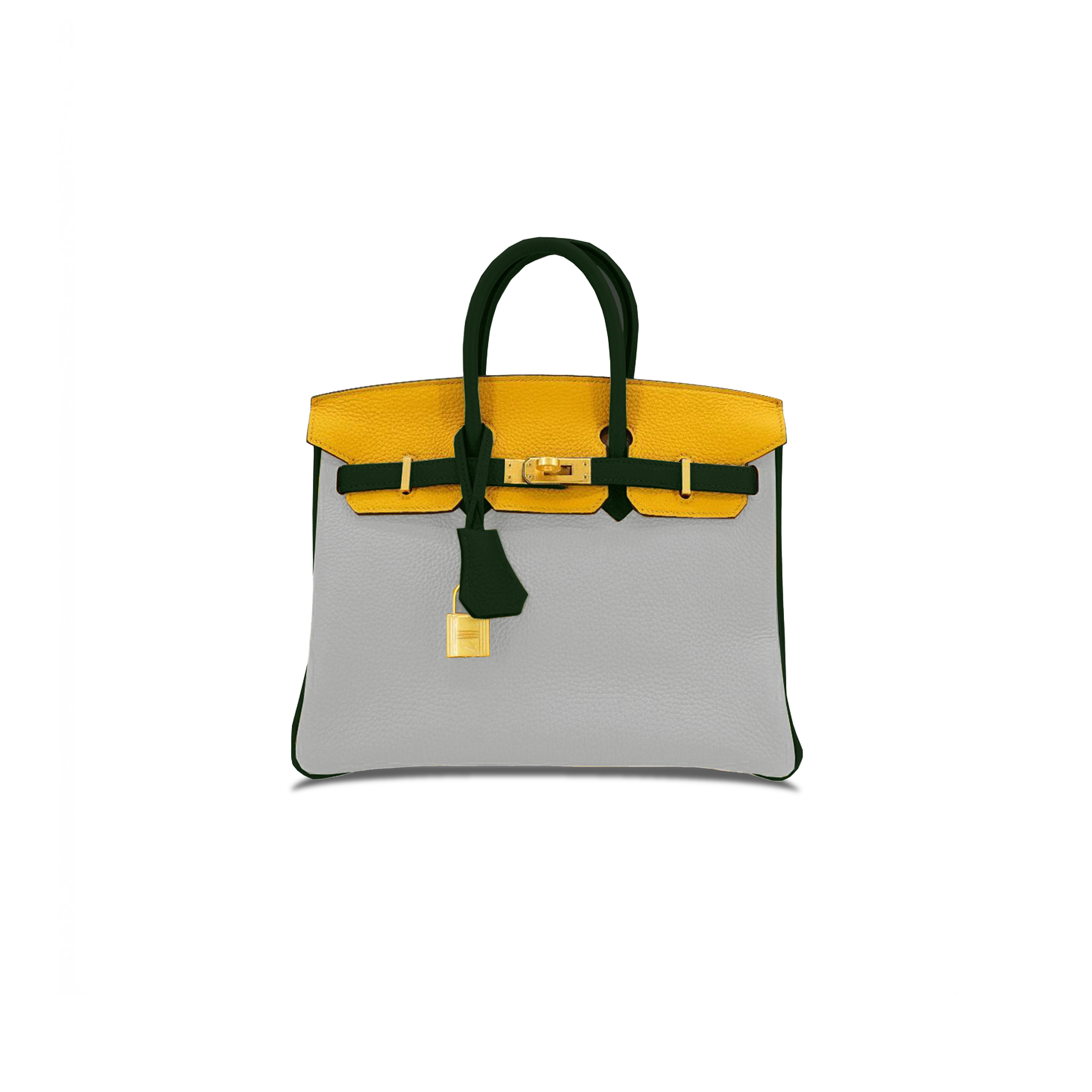 HERMES BIRKIN 40 TOGO LEATHER HANDBAG PEARL GRAYOLIVE GREEN GOLD BUCKLE 27194131 (40*36*26cm)